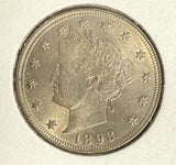 1893 Liberty "V" Nickel, MS60+, (10968)