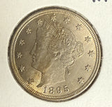 1895 Liberty "V" Nickel, MS60+, (10972)