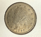 1896 Liberty "V" Nickel, MS60+, (10974)