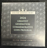 2024 Greatest Generation Silver Dollar, Uncirculated OGP (24CD)