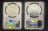 2023 2pc Morgan and Peace Dollar set, MS70 NGC FDOI (11041)