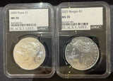 2025 Morgan And Peace Silver Dollar Set NGC MS70 Black Label (11055)