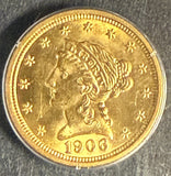 1906 $2-1/2 Liberty Gold, MS63 OGH PCGS (11130)