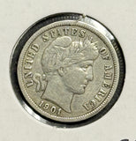 1901-S Barber Dime, VF+ (11206)