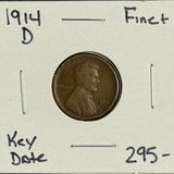 1914-D Lincoln Wheat Cent, Fine+ (11229)