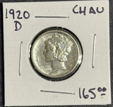 1920-D Mercury Dime, CH AU, (11245)