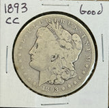 1893-CC Morgan Silver Dollar, Cric, (11331)