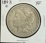 1893-O Morgan Silver Dollar, XF, (11333)