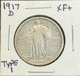 1917-D T-1 Standing Liberty Quarter, XF+ (11371). Great Eye Appeal