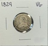 1829 Capped Bust Dime, Circ (11403)