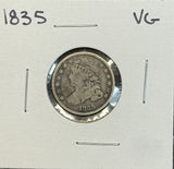 1835 Capped Bust Dime, Circ (11405)