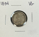 1834 Capped Bust Dime, Circ (11407)