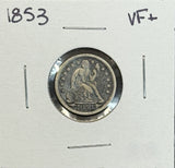 1853 Seated Liberty Dime, Circ (11417)