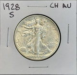1928-S Walking Liberty Half Dollar, Ch AU. (11427)