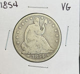 1854 Seated Liberty Half Dollar, Circ. (11440)