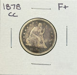 1878-CC Seated Liberty Quarter, Circ. (11456)