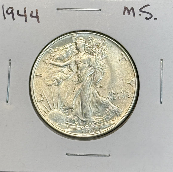 1944 Walking Liberty Half Dollar, MS60+ (11474)