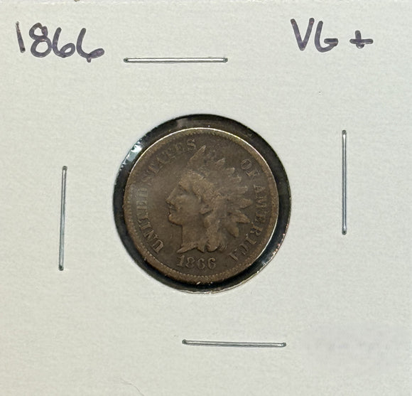1866 Indian Head Cent, VG+ (11476)