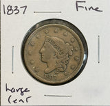 1837 Large Cent, Fine (11482)