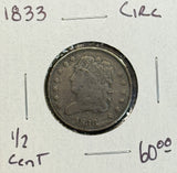 1833 Classic Head Half Cent, Circ. (11492)
