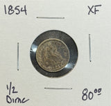 1854 Seated Half Dime, XF. (11494)
