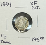 1834/3 Bust Half Dime, XF Det. (11498)