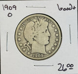 1909-O Barber Half Dollar, Circ. (11526)