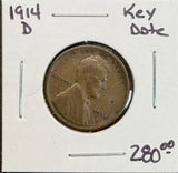 1914-D Lincoln Cent. Circulated,  (11528)