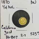 1870 1/4 Dollar California Gold BG-807 (R-7) (11530)
