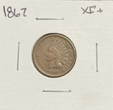 1867 Indian Head Cent, XF+. (11584)