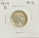 1917-D Buffalo Nickel. MS60+  (11596)