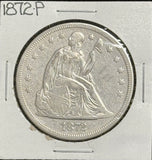 1872 Seated Liberty Dollar, AU Details (11600)