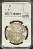 1891-CC Morgan Silver Dollar, MS61  NGC. (11674)