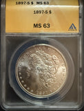 1897-S Morgan Silver Dollar, MS63 ANACS (11687)