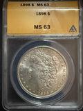 1898 Morgan Silver Dollar, MS63 ANACS (11693)