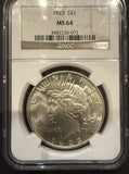 1923 Peace Silver Dollar, MS64 NGC (11708)