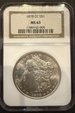 1878-CC Morgan Silver Dollar, MS63 NGC (11728)