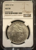 1892-O Morgan Silver Dollar, AU50 NGC (11739)