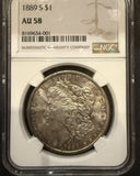 1889-S Morgan Silver Dollar, AU58 NGC (11767)