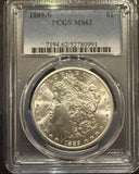 1890-S Morgan Silver Dollar, MS60 ANACS (11781)