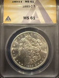 1889-S Morgan Silver Dollar, MS61 ANACS (11779)