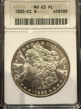 1885-CC Morgan Silver Dollar, MS63PL ANACS (11783)