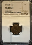 1926-S Lincoln Wheat Cent, MS63RB. NGC (11797)