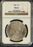 1886 Morgan Silver Dollar, MS64 NGC (11820)