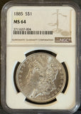 1885 Morgan Silver Dollar, MS64 NGC (11824)