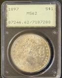 1897 Morgan Silver Dollar, MS62 PCGS Rattler (11828)