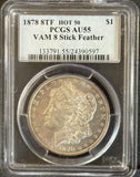 1878 8TF Vam 8 Morgan Silver Dollar, AU55 PCGS (11863)