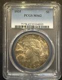 1935 Peace Silver Dollar, MS62 PCGS Toned (11890)
