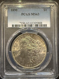 1890 Morgan Silver Dollar, MS63 PCGS (11892)