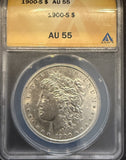 1900-S Morgan Silver Dollar, AU55 ANACS (11902)